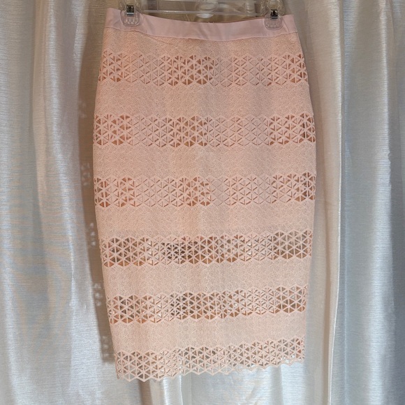 ASTR the Label Blush Pink Lattice Lace Pencil Skirt Medium - Picture 5 of 8
